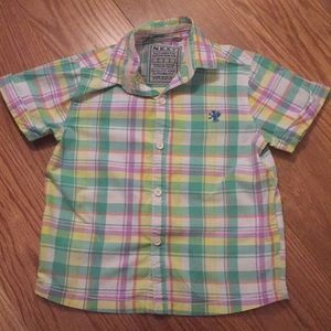 Like-new Next summer button up shirt. Age 3.